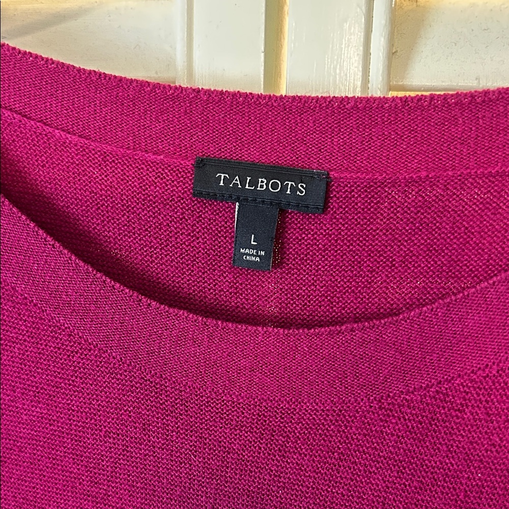 Talbots Raspberry Long Sleeve Top - Picture 2 of 7